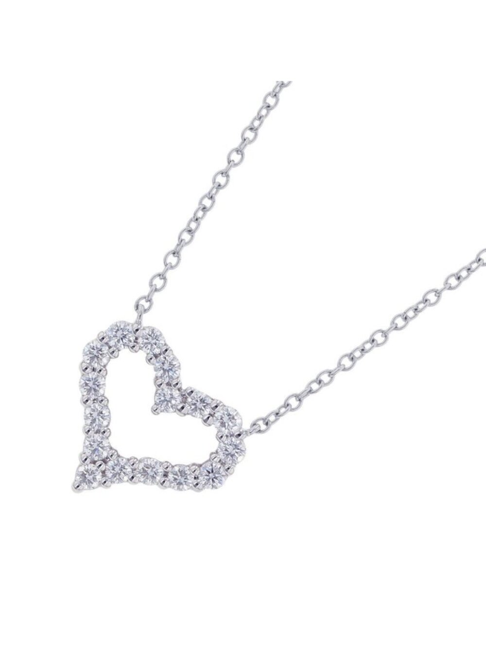 Tiffany & Co Necklace Sentimental Heart Pendant Mini Diamond Total Platinum